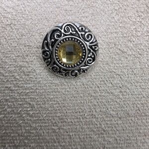 Silver and Yellow Gemstone Snap Button Accent (1875)
